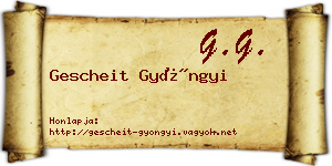 Gescheit Gyöngyi névjegykártya